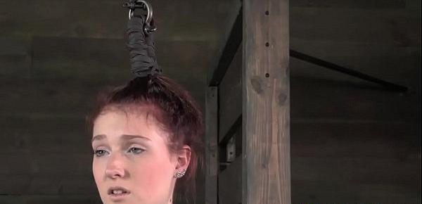  Clit pierced redhead sub flogged and toyed